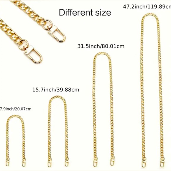 NEW π Gold Purse Wallet Chain Crossbody Replacement you get all 4 sizes shown - Picture 2 of 2